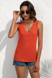 Buttoned Deep V Tank • More Colors