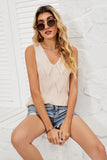 Openwork V-Neck Knit Top • More Colors