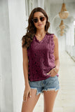 Lace Scalloped Keyhole V-Neck Tank • More Colors