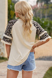 Leopard Contrast Ruffled Top • More Colors