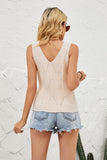 Openwork V-Neck Knit Top • More Colors