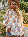 Floral Smocked Lantern Sleeve Blouse • More Colors