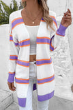 Striped Dropped Shoulder Cardigan