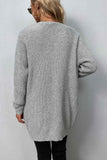 Rib-Knit Open Front Pocketed Cardigan • More Colors