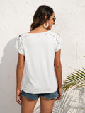 Spliced Lace Cold-Shoulder Top • More Colors