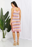 Striped Tie Shoulder Split Cover Up Dress • More Colors