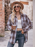 Plaid Dropped Shoulder Longline Shirt • More Colors