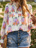 Floral Smocked Lantern Sleeve Blouse • More Colors