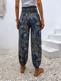 Paisley Print Smocked High-Waist Pants • More Colors