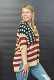 Sweet Land of Liberty Flag Print Sweater