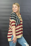 Sweet Land of Liberty Flag Print Sweater
