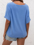 V-Neck Short Sleeve Blouse • More Colors