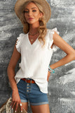 Ruffle Shoulder V-Neck Top • More Colors