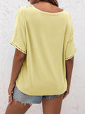 V-Neck Short Sleeve Blouse • More Colors