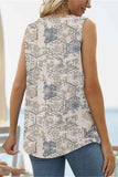 Printed Square Neck Curved Hem Tank • More Colors