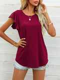 Round Neck Butterfly Sleeve Top • More Colors