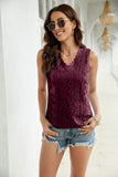 Lace Scalloped Keyhole V-Neck Tank • More Colors