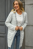 Plaid Fringe Trim Open Front Longline Cardigan • More Colors