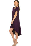Hi-Low Shirt Dress - Plum