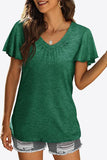 V-Neck Flutter Sleeve Tee Shirt • More Colors