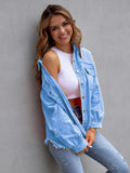 Relaxed Fit Distressed Denim Jacket • More Colors