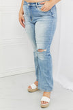 Judy Blue Natalie Distressed Straight Leg Jeans