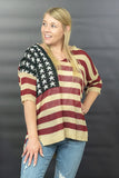 Sweet Land of Liberty Flag Print Sweater