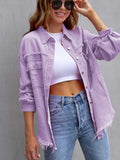 Relaxed Fit Distressed Denim Jacket • More Colors