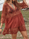 Lace Detail Plunge Cover-Up Dress • More Colors