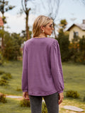 Puff Sleeve Ruffle Trim Top • More Colors