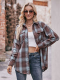 Plaid Dropped Shoulder Longline Shirt • More Colors