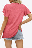 V-Neck Flutter Sleeve Tee Shirt • More Colors