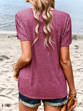 Contrast V-Neck Petal Sleeve Top • More Colors
