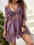 Lace Detail Plunge Cover-Up Dress • More Colors