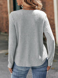 Round Neck Ribbed Long Sleeve T-Shirt • More Colors