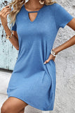 Short Sleeve V-Neck Mini Dress • More Colors