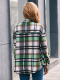 Meet You Outside Plaid Button Down Curved Hem Shacket • More Colors