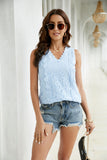 Lace Scalloped Keyhole V-Neck Tank • More Colors