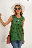 Star Print Tank with Slits • More Colors
