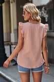 Ruffle Shoulder V-Neck Top • More Colors