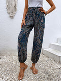 Paisley Print Smocked High-Waist Pants • More Colors