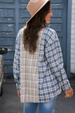 Plaid Contrast Button Front Shirt