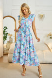 Floral V-Neck A-Line Midi Dress • More Colors