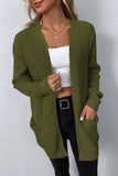 Rib-Knit Open Front Pocketed Cardigan • More Colors