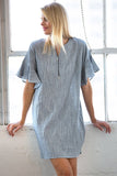 Ruffle Sleeve Cotton Dress