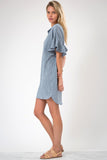 Ruffle Sleeve Cotton Dress