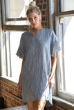 Ruffle Sleeve Cotton Dress