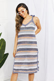 Striped Tie Shoulder Split Cover Up Dress • More Colors