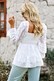 Smocked Square Neck Flounce Sleeve Blouse • More Colors