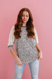 Bestie Leopard Baseball Tee